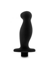 Черный анальный вибромассажёр Silicone Vibrating Prostate Massager 02 - 10,8 см. - Blush Novelties - в Обнинске купить с доставкой