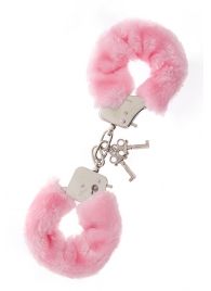 Металлические наручники с розовой меховой опушкой METAL HANDCUFF WITH PLUSH PINK - Dream Toys - купить с доставкой в Обнинске