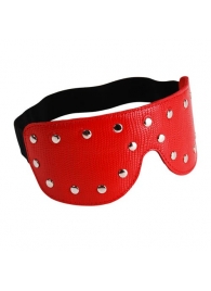 Красная кожаная маска на глаза с клёпками и велюровой подкладкой - Sitabella - купить с доставкой в Обнинске