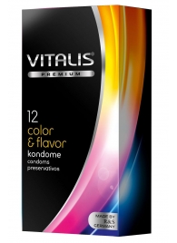 Цветные ароматизированные презервативы VITALIS PREMIUM color   flavor - 12 шт. - Vitalis - купить с доставкой в Обнинске