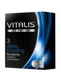 Презервативы VITALIS PREMIUM delay   cooling с охлаждающим эффектом - 3 шт. - Vitalis - купить с доставкой в Обнинске