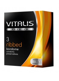 Ребристые презервативы VITALIS PREMIUM ribbed - 3 шт. - Vitalis - купить с доставкой в Обнинске