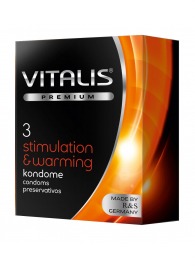 Презервативы VITALIS PREMIUM stimulation   warming с согревающим эффектом - 3 шт. - Vitalis - купить с доставкой в Обнинске
