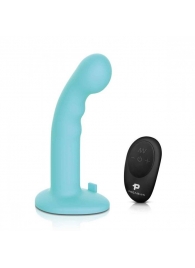 Голубая изогнутая насадка 6in Remote Control Ripple P-Spot G-Spot на черных трусиках - 16 см. - Pegasus - купить с доставкой в Обнинске