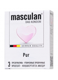 Супертонкие презервативы Masculan Pur - 3 шт. - Masculan - купить с доставкой в Обнинске