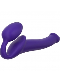 Фиолетовый безремневой страпон Silicone Bendable Strap-On - size S - Strap-on-me - купить с доставкой в Обнинске