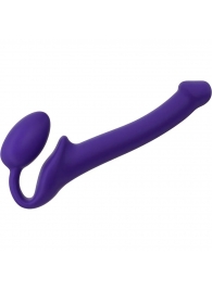 Фиолетовый безремневой страпон Silicone Bendable Strap-On - size S - Strap-on-me - купить с доставкой в Обнинске
