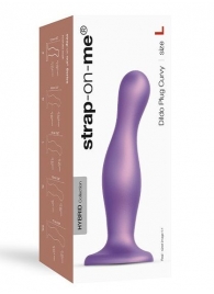 Фиолетовая насадка Strap-On-Me Dildo Plug Curvy size L - Strap-on-me - купить с доставкой в Обнинске