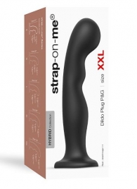 Черная насадка Strap-On-Me Dildo Plug P G size XXL - Strap-on-me - купить с доставкой в Обнинске