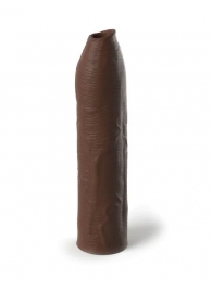 Коричневая насадка-удлинитель Uncut Silicone Penis Enhancer - 17,8 см. - Pipedream - в Обнинске купить с доставкой