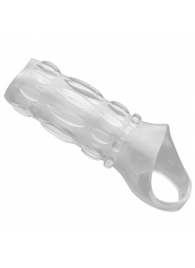 Насадка на пенис с кольцом для мошонки Clear Sensations Enhancer Sex Sleeve - 11,5 см. - XR Brands - в Обнинске купить с доставкой