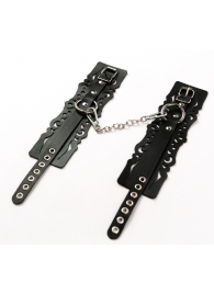 Узорчатые кожаные оковы с регулируемыми ремешками - Crazy Handmade - купить с доставкой в Обнинске