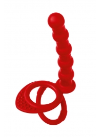 Красная насадка на пенис для двойного проникновения - 19,5 см. - ToyFa - купить с доставкой в Обнинске