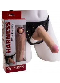 Страпон Harness из двух предметов: трусики с плугом и насадка-фаллос - 17 см. - LOVETOY (А-Полимер) - купить с доставкой в Обнинске