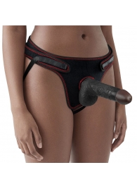 Женский темнокожий страпон Easy Strapon Set 7 Inch - 18 см. - Lovetoy - купить с доставкой в Обнинске