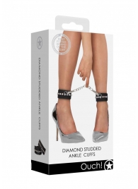 Черные поножи Diamond Studded Ankle Cuffs - Shots Media BV - купить с доставкой в Обнинске