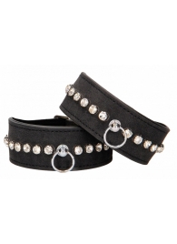 Черные поножи Diamond Studded Ankle Cuffs - Shots Media BV - купить с доставкой в Обнинске