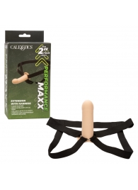 Телесный фаллопротез из силикона Extension with Harness - 15,75 см. - California Exotic Novelties - купить с доставкой в Обнинске