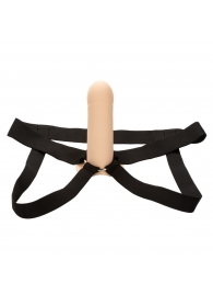 Телесный фаллопротез из силикона Extension with Harness - 15,75 см. - California Exotic Novelties - купить с доставкой в Обнинске