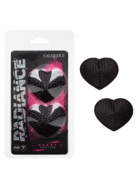 Черные пэстисы в форме сердечек Heart Pasties - California Exotic Novelties - купить с доставкой в Обнинске