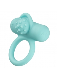 Аквамариновое эрекционное виброкольцо Silicone Rechargeable Nubby Lover’s Delight - California Exotic Novelties - в Обнинске купить с доставкой