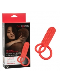 Красное эрекционное кольцо Silicone Rechargeable Vertical Dual Enhancer - California Exotic Novelties - в Обнинске купить с доставкой