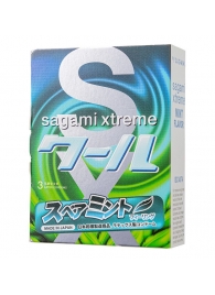 Презервативы Sagami Xtreme Mint с ароматом мяты - 3 шт. - Sagami - купить с доставкой в Обнинске