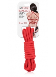 Красная хлопковая веревка для связывания - 3 м. - Lux Fetish - купить с доставкой в Обнинске