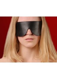 Чёрная широкая кожаная маска на глаза - Sitabella - купить с доставкой в Обнинске