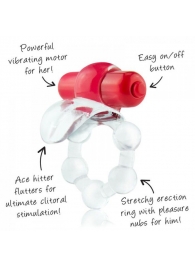 Виброкольцо с язычком и красным виброэлементом Overtime - Screaming O - в Обнинске купить с доставкой