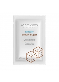 Саше лубриканта на водной основе Simply Aqua Brown Sugar с ароматом коричневого сахара - 3 мл. - Wicked - купить с доставкой в Обнинске