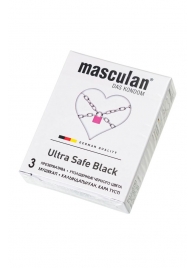 Ультрапрочные презервативы Masculan Ultra Safe Black - 3 шт. - Masculan - купить с доставкой в Обнинске