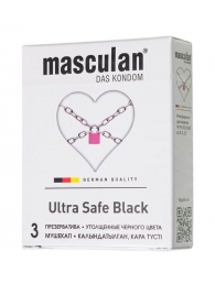 Ультрапрочные презервативы Masculan Ultra Safe Black - 3 шт. - Masculan - купить с доставкой в Обнинске