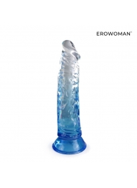 Синий гибкий фаллоимитатор - 20,5 см. - Erowoman-Eroman