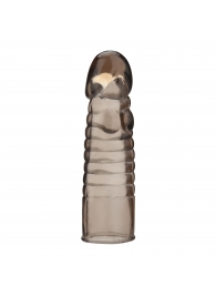 Дымчатая насадка-удлинитель Ribbed Realistic Penis Enhancing Sleeve Extension - 15,2 см. - BlueLine - в Обнинске купить с доставкой