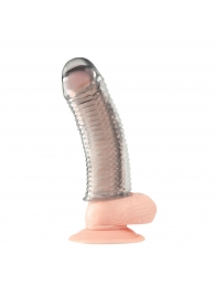 Текстурированная насадка на пенис Clear Textured Penis Enhancing Sleeve Extension - 16,5 см. - BlueLine - в Обнинске купить с доставкой