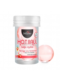 Лубрикант на масляной основе Hot Ball Beija Muito с ароматом клубники и шампанского (2 шарика по 3 гр.) - HotFlowers - купить с доставкой в Обнинске