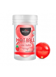 Лубрикант на масляной основе Hot Ball Beija Muito с ароматом клубники (2 шарика по 3 гр.) - HotFlowers - купить с доставкой в Обнинске