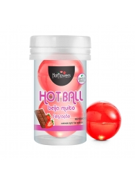 Лубрикант на масляной основе Hot Ball Beija Muito с ароматом шоколада и клубники (2 шарика по 3 гр.) - HotFlowers - купить с доставкой в Обнинске