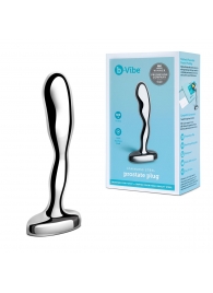 Стальной стимулятор простаты Stainless Steel Prostate Plug - 11,5 см. - b-Vibe - в Обнинске купить с доставкой