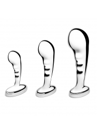 Набор из 3 стальных стимуляторов простаты Stainless Steel P-spot Training Set - b-Vibe - в Обнинске купить с доставкой