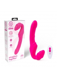Розовый безремневой страпон на радиоуправлении Strapless Together - 22 см. - Together Toy - купить с доставкой в Обнинске
