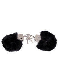 Черные меховые наручники Love Cuffs Black - Orion - купить с доставкой в Обнинске