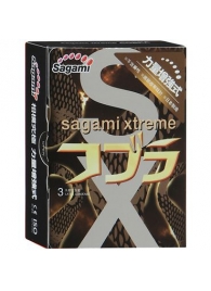 Суженные к основанию презервативы Sagami Xtreme COBRA - 3 шт. - Sagami - купить с доставкой в Обнинске