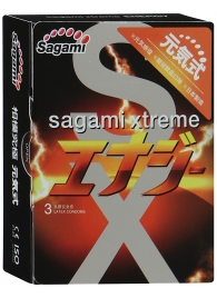 Презервативы Sagami Xtreme ENERGY с ароматом энергетика - 3 шт. - Sagami - купить с доставкой в Обнинске