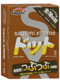 Презервативы Sagami Xtreme FEEL UP с точечной текстурой и линиями прилегания - 3 шт. - Sagami - купить с доставкой в Обнинске