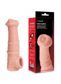 Телесная фантазийная насадка на член Cock Sleeve Size M - KOKOS - в Обнинске купить с доставкой