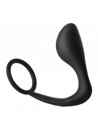 Черное эрекционное кольцо с анальной пробкой Anal Plug With Cockring - Dream Toys - в Обнинске купить с доставкой