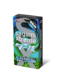 Презервативы Sagami Xtreme Mint с ароматом мяты - 10 шт. - Sagami - купить с доставкой в Обнинске