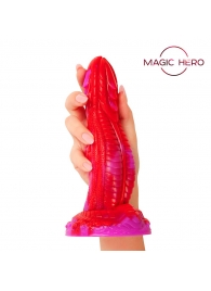 Красный фантазийный фаллоимитатор с чешуйками - 20 см. - Bior toys